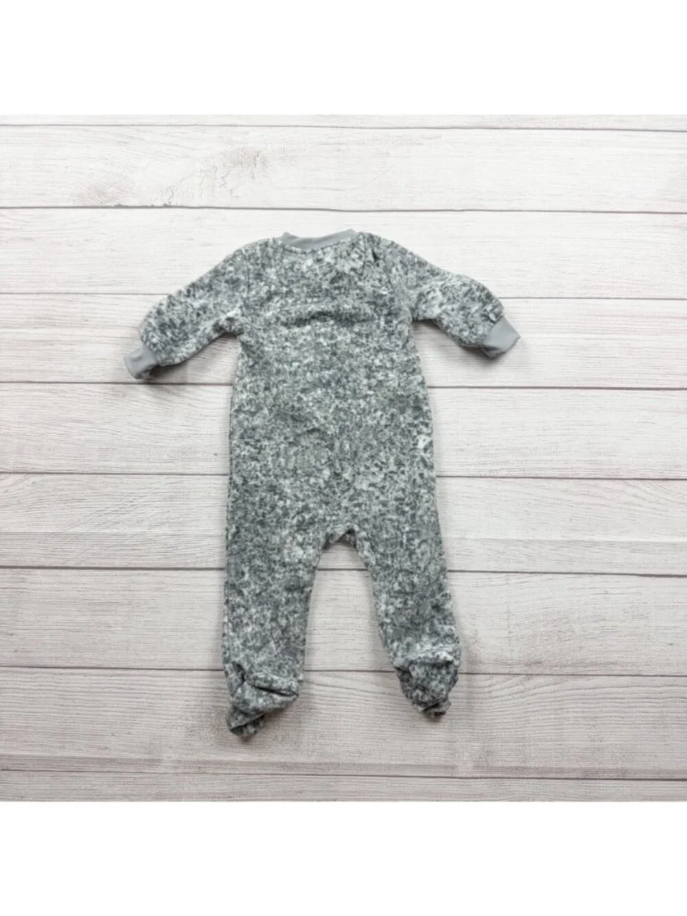 Nike Baby Fleece Footed Pajamas Gray White Zip Up 3-6 Months